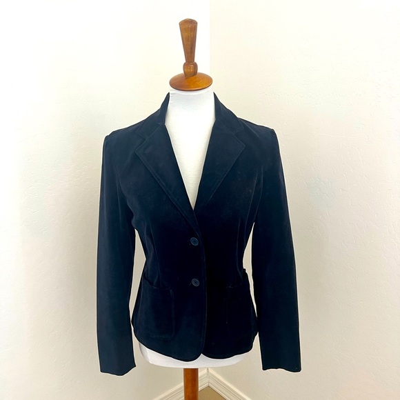 GAP Women’s Navy Blue Velvet Blazer - Picture 2 of 6